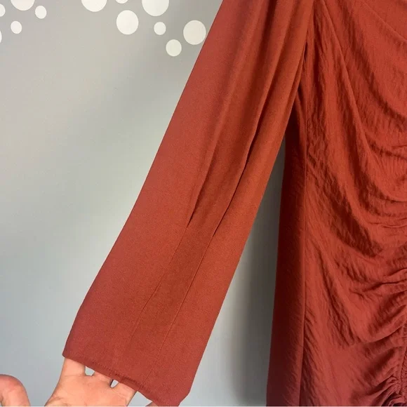 NWT SugarLips Fire Island Long Sleeve Ruched Dress Size Medium - Picture 5 of 11